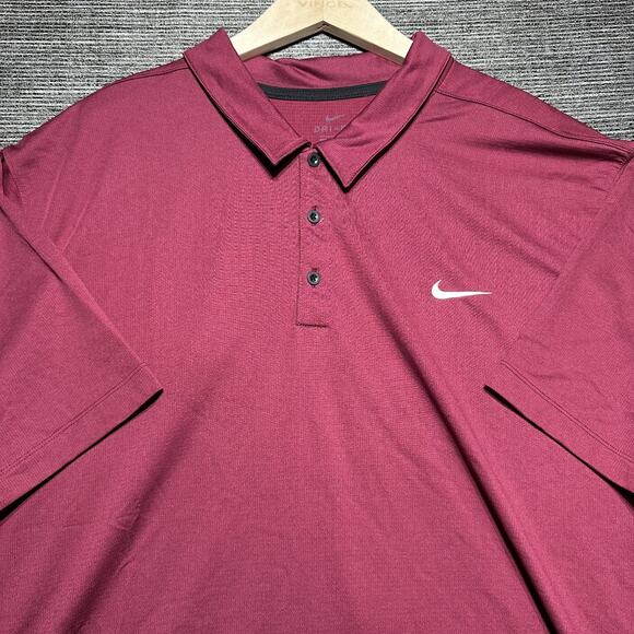 Nike Polo Shirt Men's 4XL Maroon Short Sleeve Dri Fit Casual Golf - Picture 1 of 14